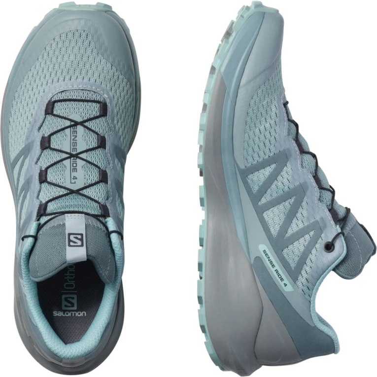 Light Blue Salomon Sense Ride 4 GTX Invisible Fit Women's Trail Running Shoes | PH 07215M